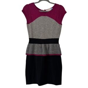 Anthropologie Sparrow Dress Women S Knit Colorblock Cap Sleeve Sheath Academia